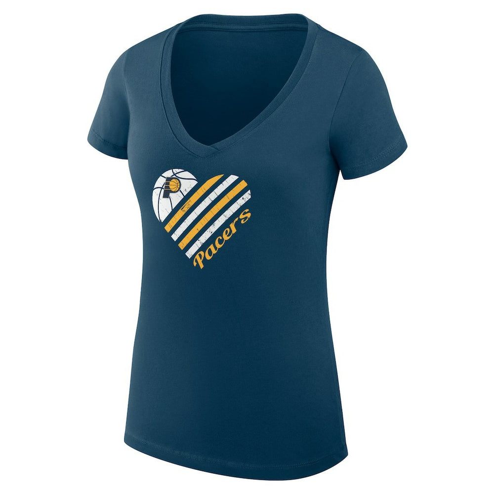 Indiana Pacers G-III 4Her by Carl Banks Women's Super-Slim Fit Lightweight Heart V-Neck T-Shirt