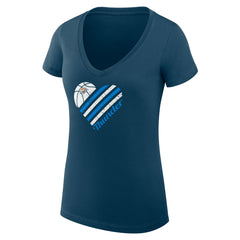 Oklahoma City Thunder G-III 4Her by Carl Banks Women's Super-Slim Fit Lightweight Heart V-Neck T-Shirt