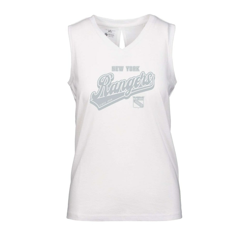 NHL New York Rangers Levelwear Women's Paisley Sweep V-Neck Tank Top
