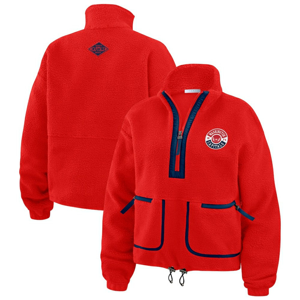NHL Washington Capitals WEAR by Erin Andrews Women's Polar Fleece Half-Zip Jacket