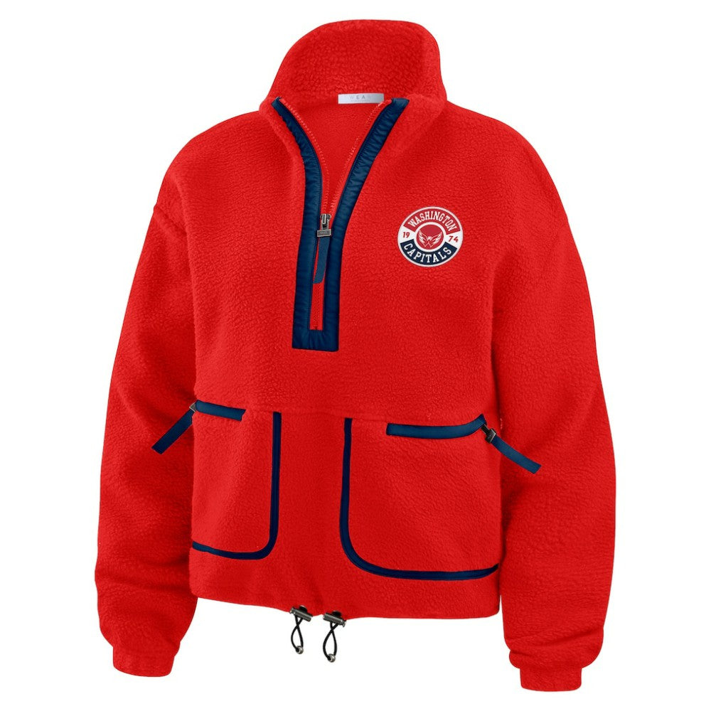 NHL Washington Capitals WEAR by Erin Andrews Women's Polar Fleece Half-Zip Jacket