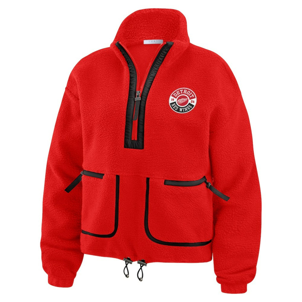 NHL Detroit Red Wings WEAR by Erin Andrews Women's Polar Fleece Half-Zip Jacket