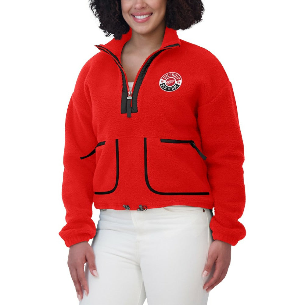 NHL Detroit Red Wings WEAR by Erin Andrews Women's Polar Fleece Half-Zip Jacket