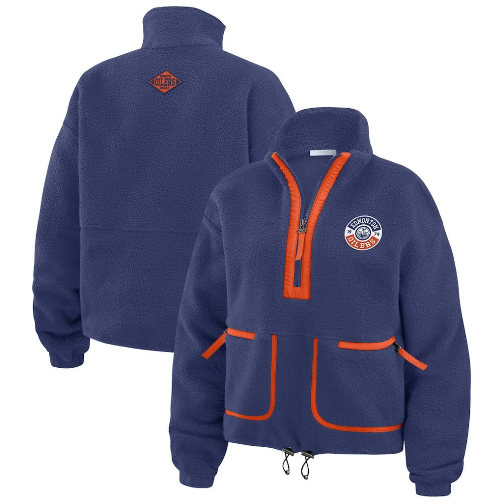 NHL Edmonton Oilers WEAR by Erin Andrews Women's Polar Fleece Half-Zip Jacket