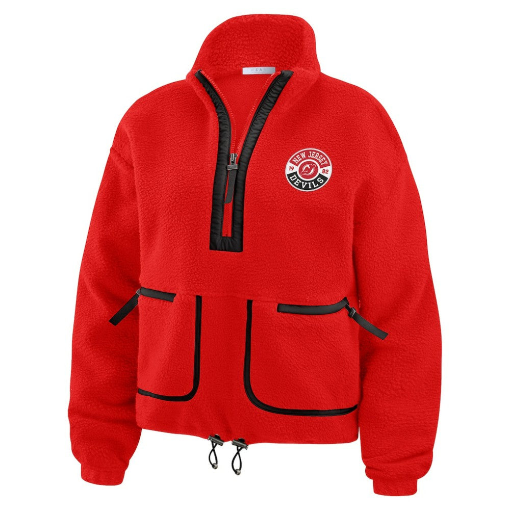 NHL New Jersey Devils WEAR by Erin Andrews Women's Polar Fleece Half-Zip Jacket