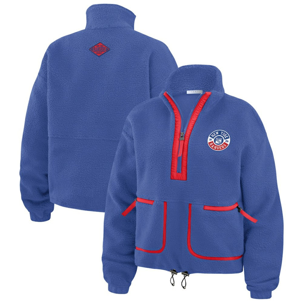NHL New York Rangers WEAR by Erin Andrews Women's Polar Fleece Half-Zip Jacket