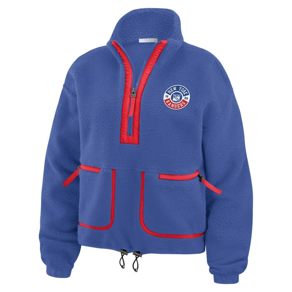 NHL New York Rangers WEAR by Erin Andrews Women's Polar Fleece Half-Zip Jacket