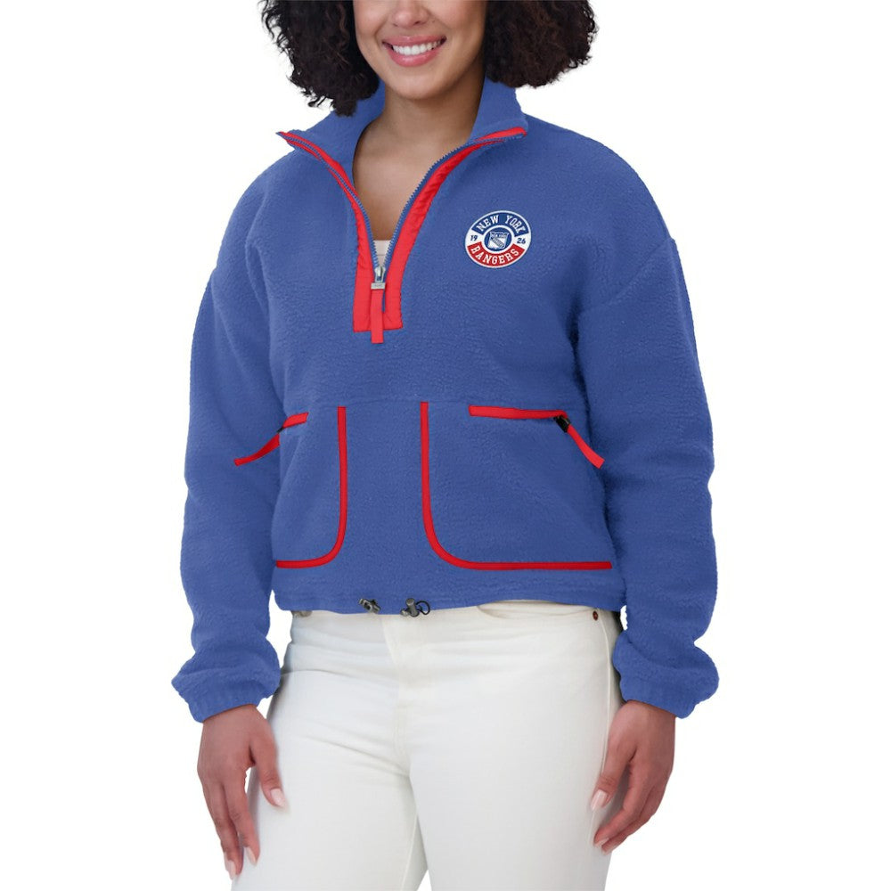 NHL New York Rangers WEAR by Erin Andrews Women's Polar Fleece Half-Zip Jacket