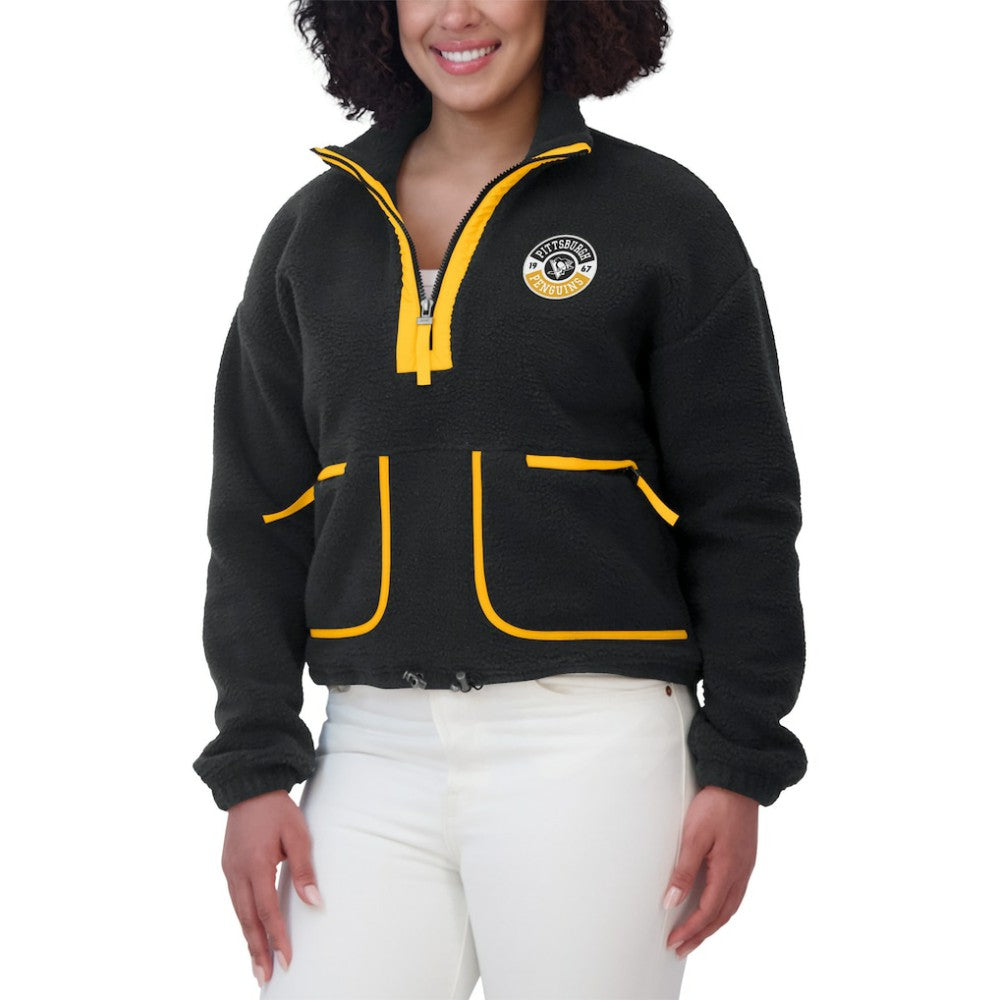 NHL Pittsburgh Penguins WEAR by Erin Andrews Women's Polar Fleece Half-Zip Jacket