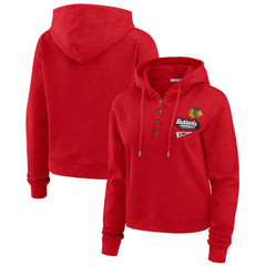 NHL Chicago Blackhawks WEAR by Erin Andrews Women's Waffle-Knit Pullover Hoodie