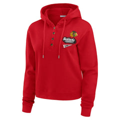 NHL Chicago Blackhawks WEAR by Erin Andrews Women's Waffle-Knit Pullover Hoodie