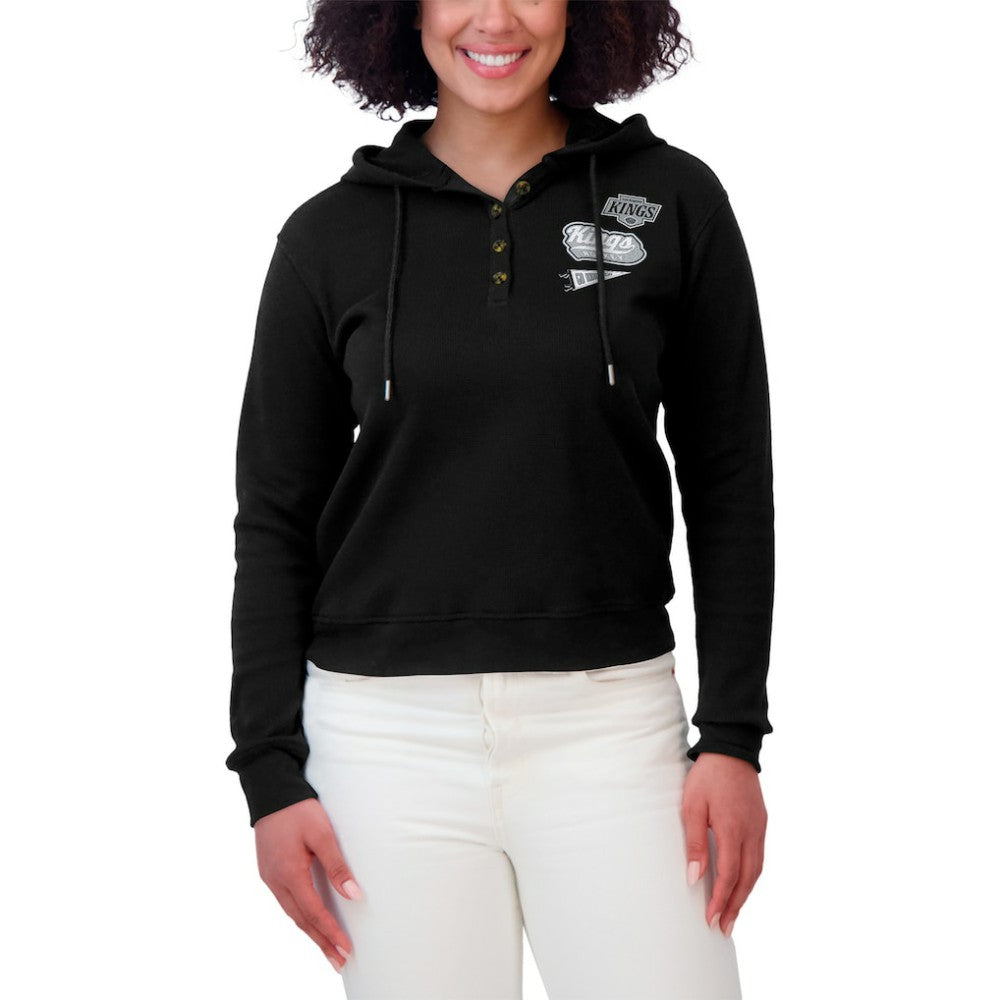 NHL Los Angeles Kings WEAR by Erin Andrews Women's Waffle-Knit Pullover Hoodie