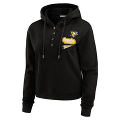 NHL Pittsburgh Penguins WEAR by Erin Andrews Women's Waffle-Knit Pullover Hoodie