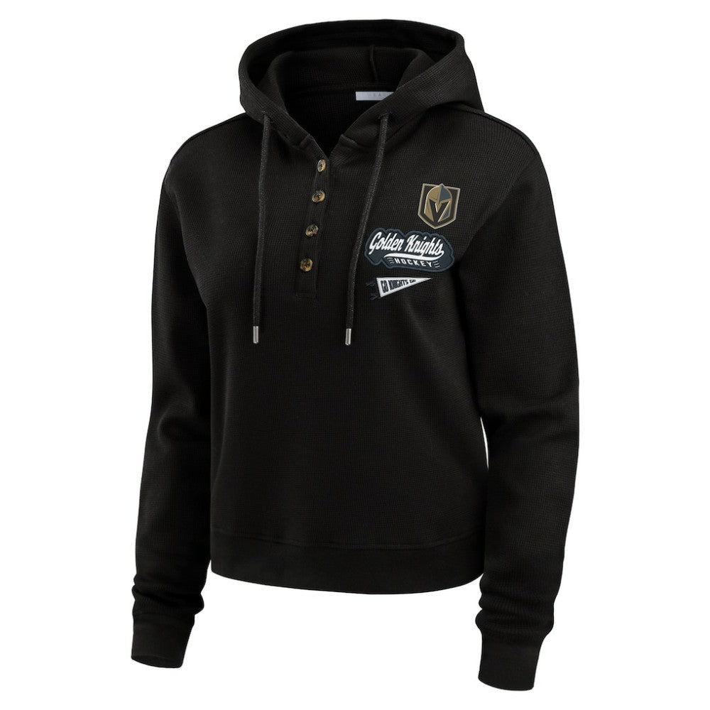 NHL Vegas Golden Knights WEAR by Erin Andrews Women's Waffle-Knit Pullover Hoodie