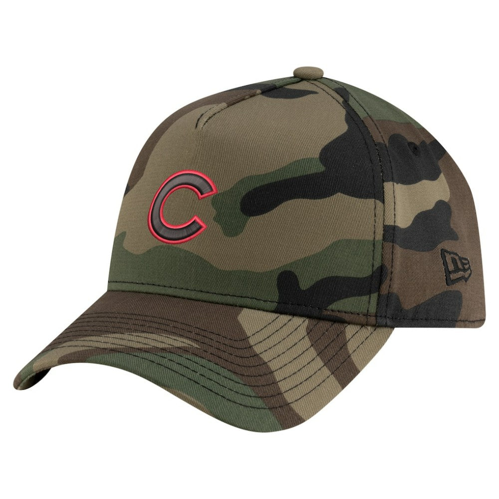 Camo Chicago Cubs New Era Woodland Team Pop 9FORTY A-Frame Adjustable Hat