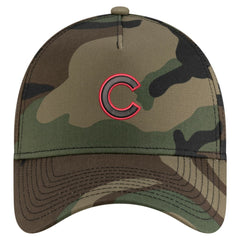 Camo Chicago Cubs New Era Woodland Team Pop 9FORTY A-Frame Adjustable Hat