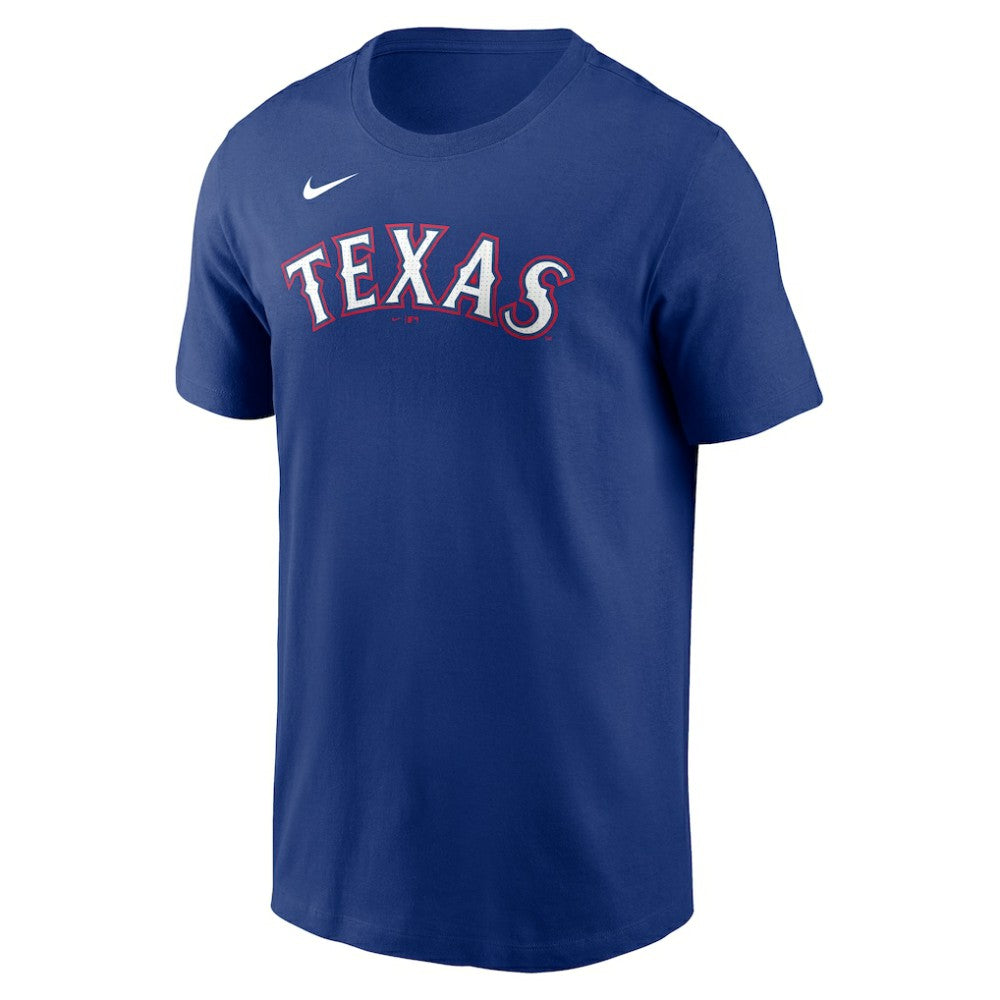 Royal Wyatt Langford Texas Rangers Nike Fuse Name & Number T-Shirt