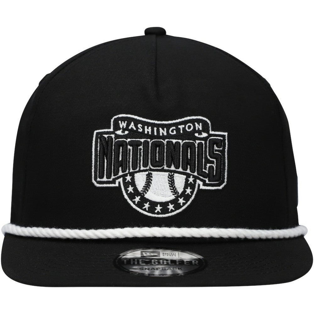 Black Washington Nationals New Era Golfer Snapback Hat