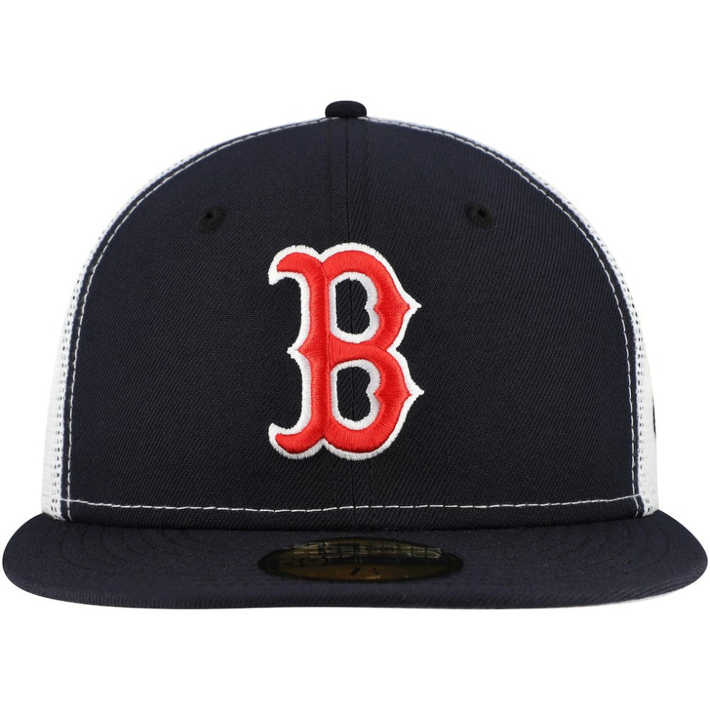 Navy Boston Red Sox New Era Team Color 59FIFTY Trucker Fitted Hat