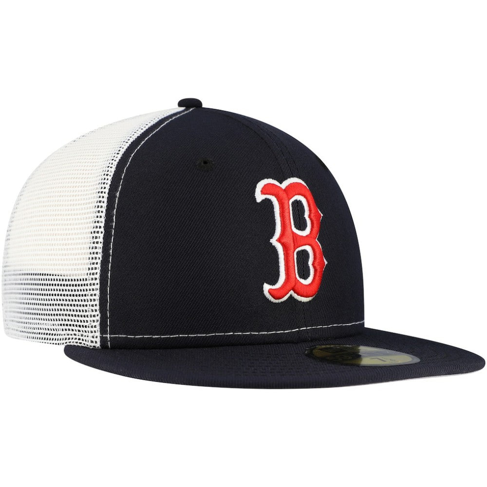 Navy Boston Red Sox New Era Team Color 59FIFTY Trucker Fitted Hat