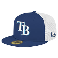 Navy Tampa Bay Rays New Era Team Color 59FIFTY Trucker Fitted Hat