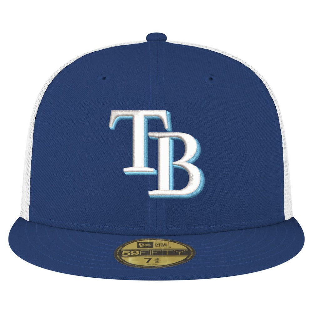 Navy Tampa Bay Rays New Era Team Color 59FIFTY Trucker Fitted Hat