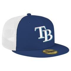 Navy Tampa Bay Rays New Era Team Color 59FIFTY Trucker Fitted Hat