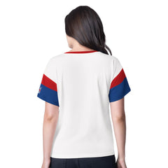 NHL New York Rangers G-III 4Her by Carl Banks Women's Rink Oversized Rhinestone V-Neck T-Shirt