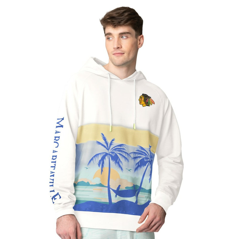 NHL Chicago Blackhawks Margaritaville Island Dream Peached Pullover Hoodie