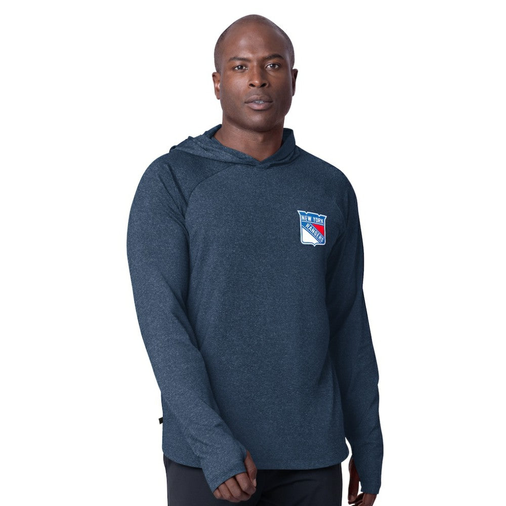 NHL New York Rangers MSX by Michael Strahan Fast Track Raglan Long Sleeve Hoodie T-Shirt