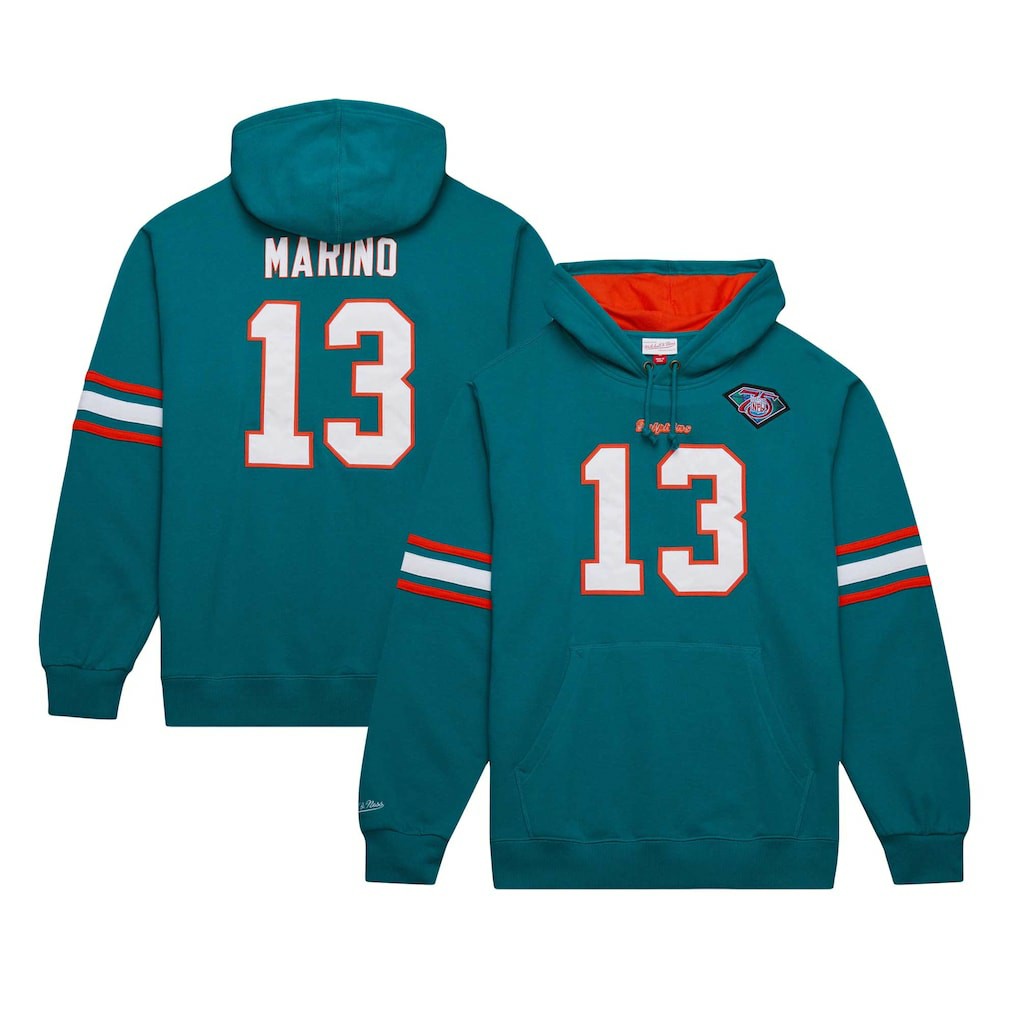Dan Marino  Retired Player Name & Number Pullover Hoodie - Miami Dolphins Hoodies