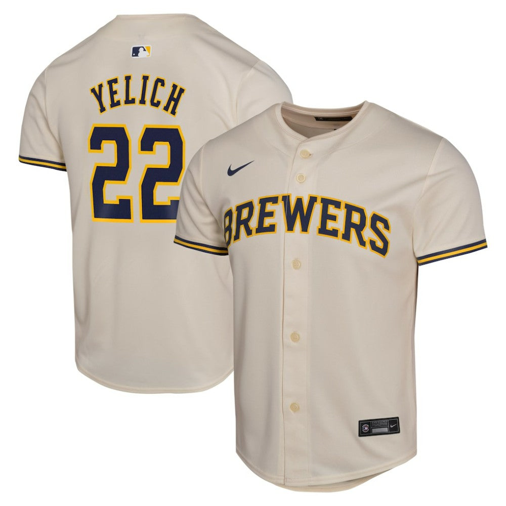 Cream Christian Yelich Milwaukee Brewers Nike Youth Home Game Player Jersey