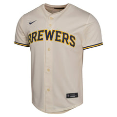 Cream Christian Yelich Milwaukee Brewers Nike Youth Home Game Player Jersey