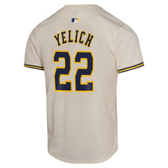 Cream Christian Yelich Milwaukee Brewers Nike Youth Home Game Player Jersey