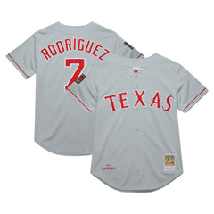 Gray Ivan RodriguezTexas Rangers Mitchell & Ness 1994 Cooperstown Collection Authentic Dark Jersey