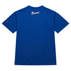 Royal Hank Aaron Atlanta Braves Mitchell & Ness Cooperstown Collection Heavyweight Premium Player Vintage Logo T-Shirt