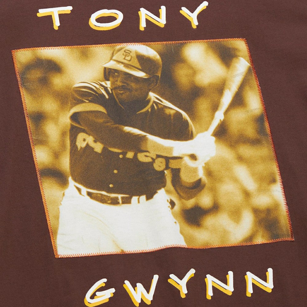 Brown Tony Gwynn San Diego Padres Mitchell & Ness Cooperstown Collection Heavyweight Premium Player Vintage Logo T-Shirt