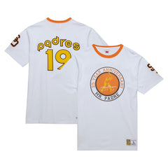 White San Diego Padres Mitchell & Ness Cooperstown Collection Player Legends Ringer T-Shirt