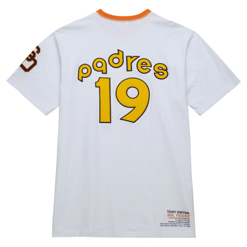 White San Diego Padres Mitchell & Ness Cooperstown Collection Player Legends Ringer T-Shirt