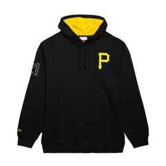 Black Roberto Clemente Pittsburgh Pirates Mitchell & Ness Vintage Logo Name & Number Pullover Hoodie