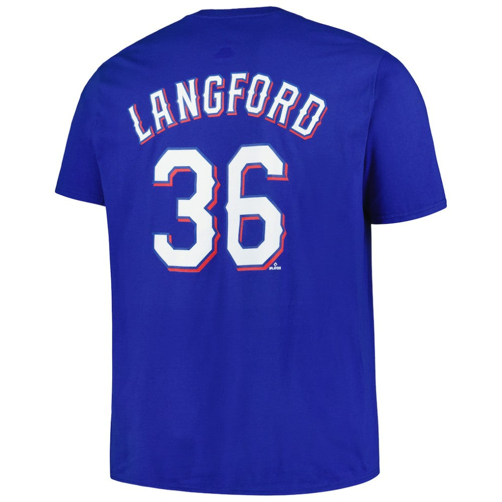 Royal Wyatt Langford Texas Rangers Fanatics Big & Tall Name & Number T-Shirt