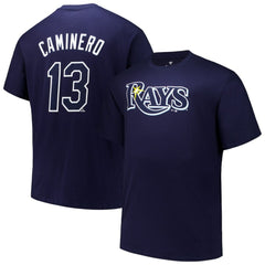 Navy Junior Caminero Tampa Bay Rays Fanatics Big & Tall Name & Number T-Shirt