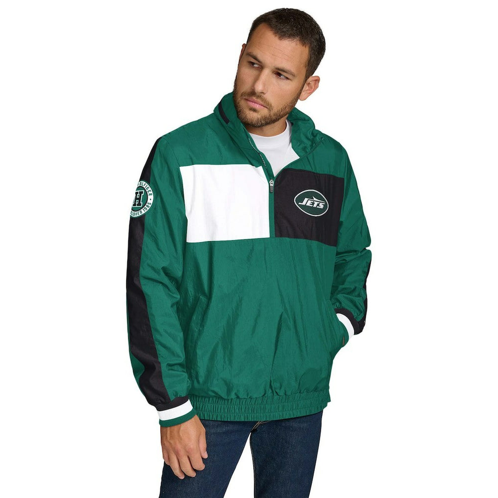 Tommy Hilfiger Gael Lightweight Half-Zip Hoodie Jacket - New York Jets Hoodies