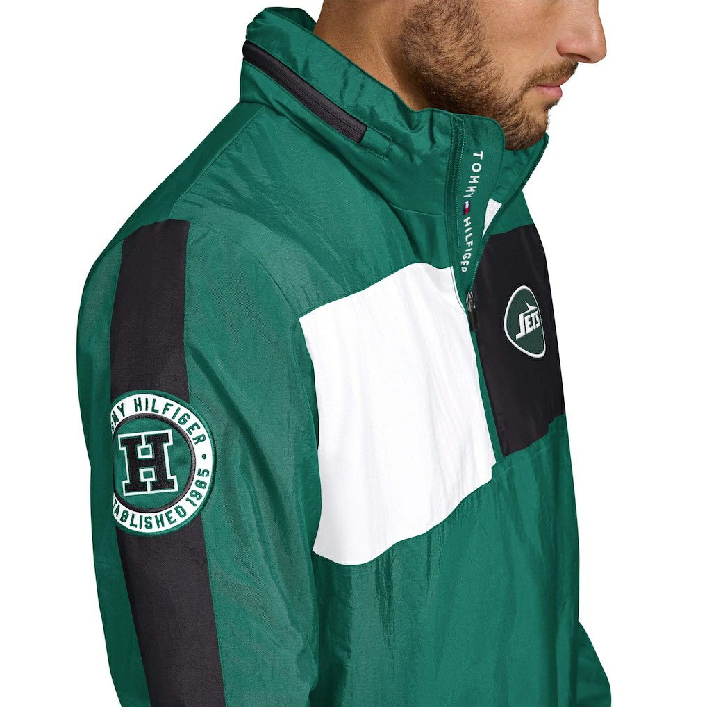 Tommy Hilfiger Gael Lightweight Half-Zip Hoodie Jacket - New York Jets Hoodies