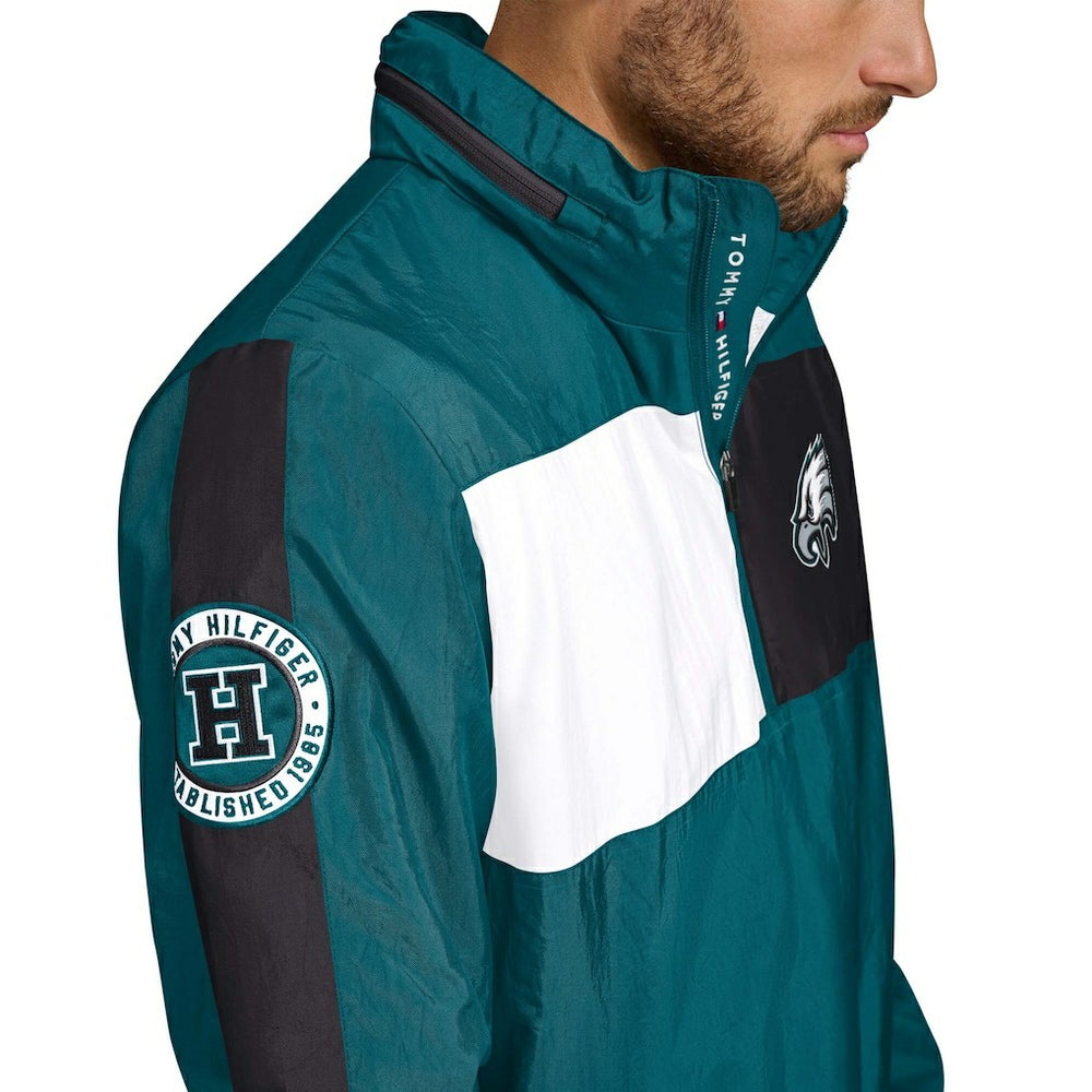 Tommy Hilfiger Gael Lightweight Half-Zip Hoodie Jacket - Philadelphia Eagles Hoodies