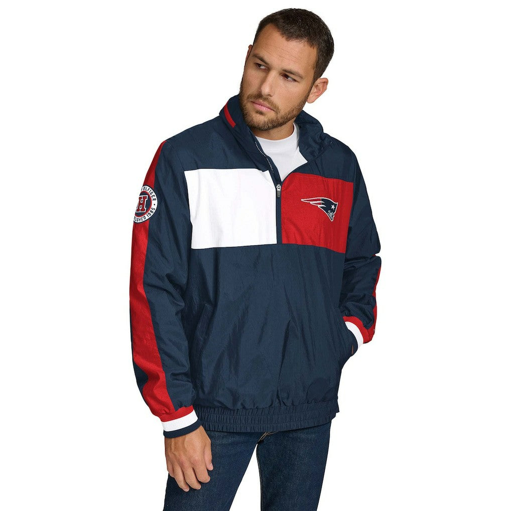 Tommy Hilfiger Gael Lightweight Half-Zip Hoodie Jacket - New England Patriots Hoodies