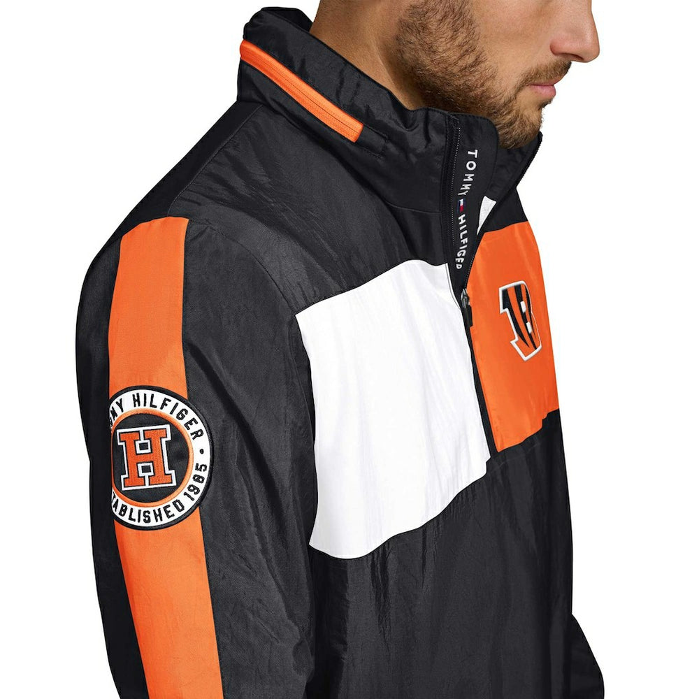 Tommy Hilfiger Gael Lightweight Half-Zip Pullover Hoodie Jacket - Cincinnati Bengals Hoodies