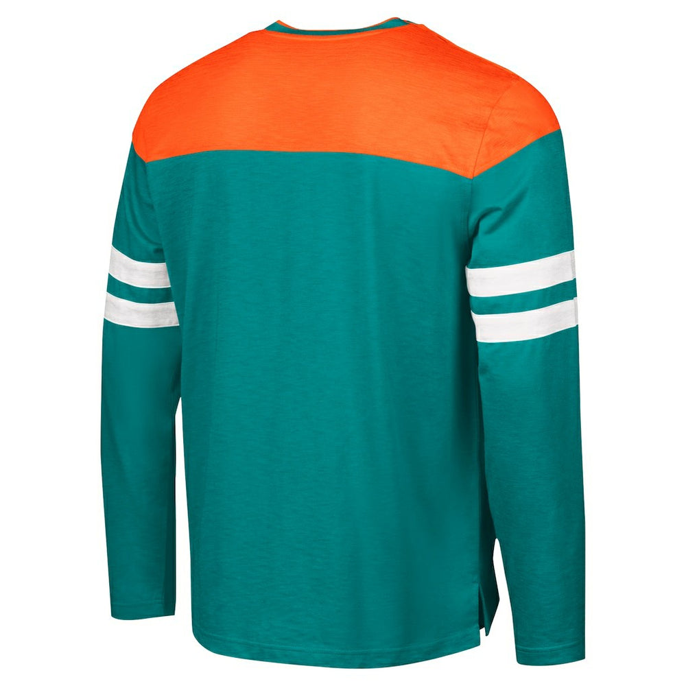 G-III Sports by Carl Banks Adaptive Hail Mary Long Sleeve T-Shirt - Miami Dolphins T-shirts