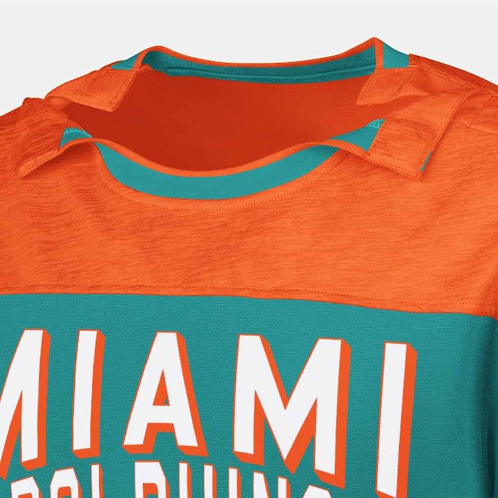 G-III Sports by Carl Banks Adaptive Hail Mary Long Sleeve T-Shirt - Miami Dolphins T-shirts