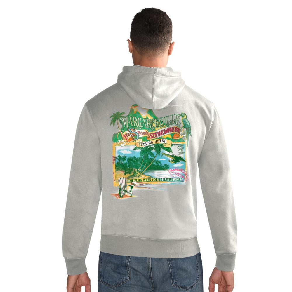 Margaritaville Time Flies Garment Dyed Pullover Hoodie - New York Jets Hoodies